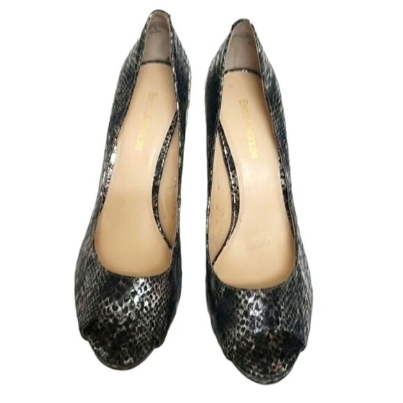 Enzo Angiolini Silver&Black Snakeskin Pumps size 9.5 - Picture 1 of 10